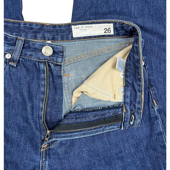 Rag & Bone Ruth Super High Waist Crop Wide Leg Jeans In Blue Cote Dazu Size 26 - Picture 7 of 10